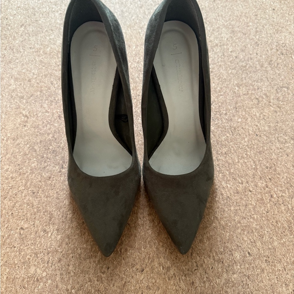 Elegant Dark Green Suede Women's Pumps